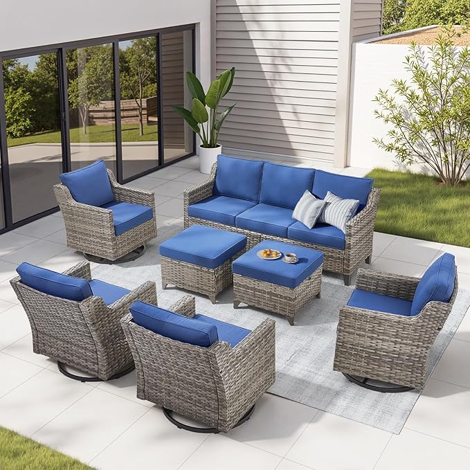 Outdoor Patio Furniture Set-7 Pieces All-Weather Wicker Outdoor Furniture
