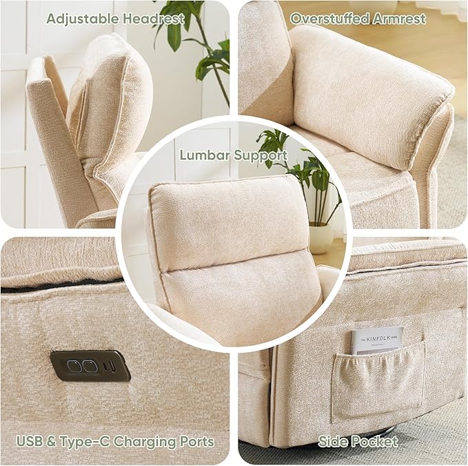 Power Swivel Rocker Recliner, Glider Recliner Nursery Chair