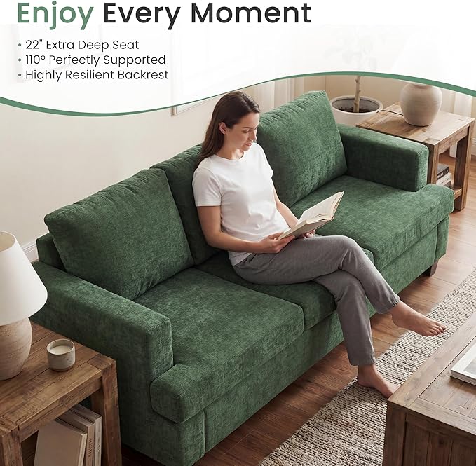 YOUDENOVA 2 Piece Set Comfy Sofa Couch, 3-Seater Sofa * 2
