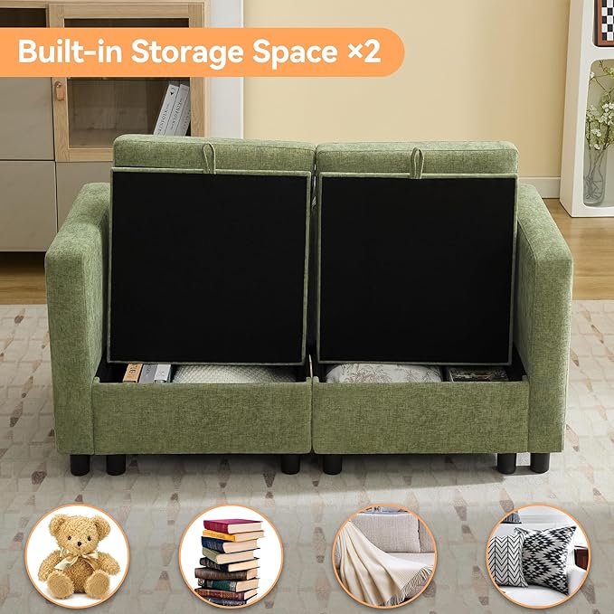 WUTUTUEE 58”Modular Sectional Loveseat Sofa, Modern Love Seat 2 Seater Sofa