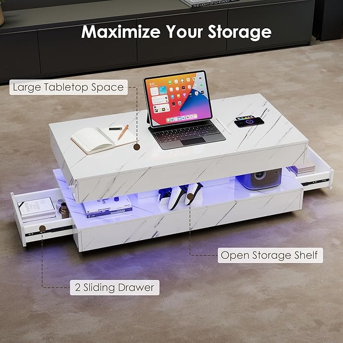 47.2" LED Smart Coffee Table
