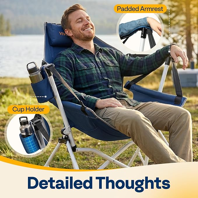 VIVOHOME Hammock Camping Chair, Portable Outdoor Swinging Rocking Chairs