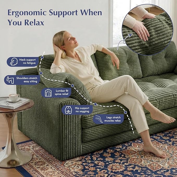Homkdom Convertible Loveseat Sleeper, Space-Saving Folding Sofa Bed
