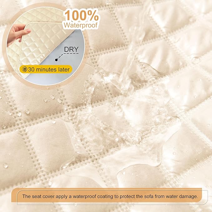 HDCAXKJ 100% Waterproof Reclining Sectional Couch Covers L Shape Recliner Sofa