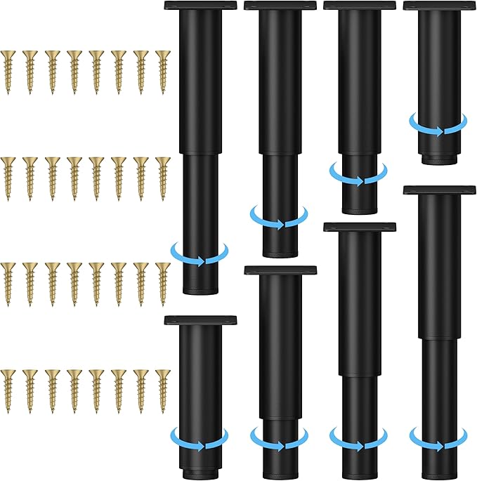 Wlrrcwdttc Metal Adjustable Furniture Legs 5.12-9.45 inch, Sofa Legs Cabinet