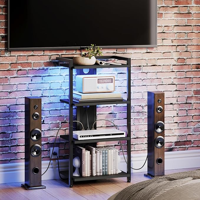 HOOBRO Game Console Shelf, 4-Tier Video Gaming Consoles Stand