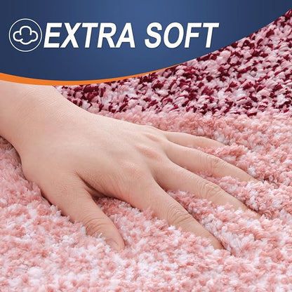 OLANLY Bathroom Runner Rugs Mat 44x24, Extra Soft Absorbent Microfiber Bath Rugs, Rubber Backing, Quick Dry, Washable Long Bath Mats for Bathroom Floor, Tub and Shower, Home Decor Accessories, Red