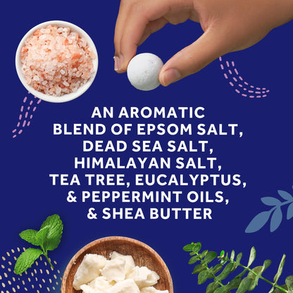 Amopé Pedi Perfect Rejuvenating Foot Soak Foot Bath Bombs, Relaxing Foot Spa Fizzies with Epsom salt, Dead Sea & Himalayan Salt, Tea Tree Oil, Shea Butter to Soothe, Hydrate & Soften Tired Feet, 28 ct