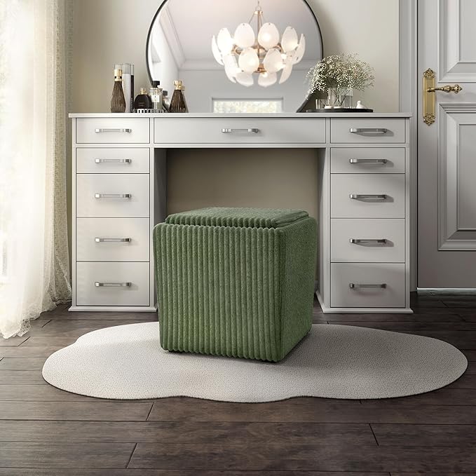 Furniture of America Lennox Modern Chenille 17-inch Square Storage Ottoman