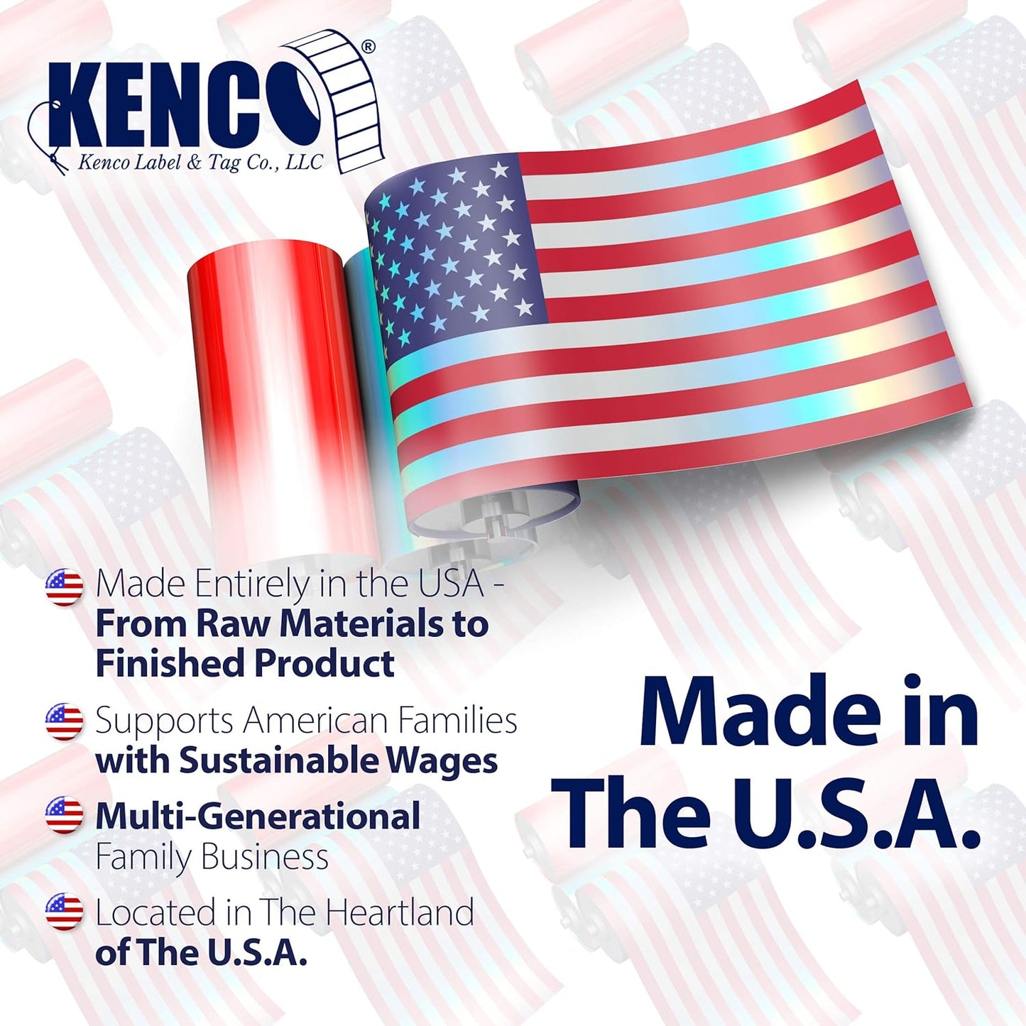Kenco Color Coding 3 X 5 Rectangle Labels, Inventory Control Stickers 500 Labels Per Roll, Made in The USA (Black)
