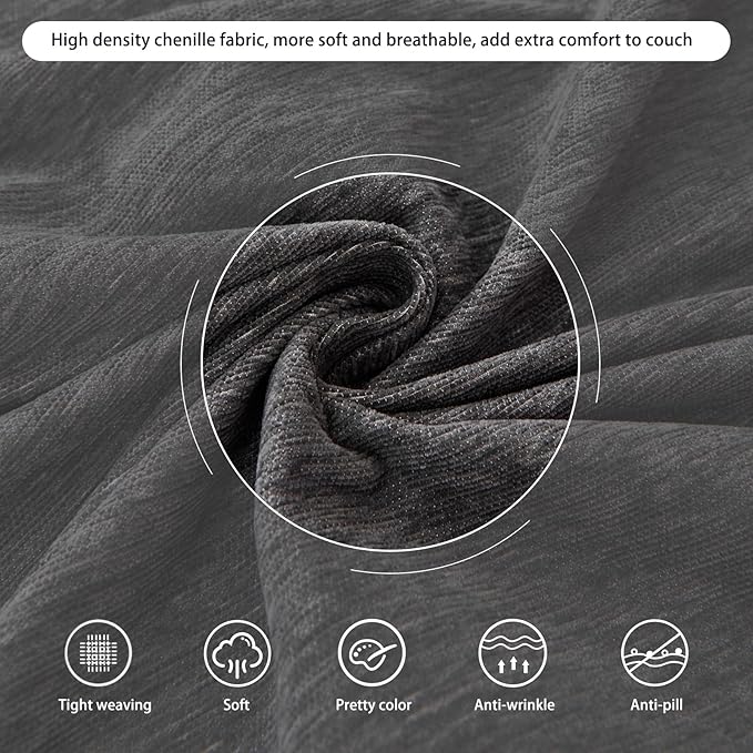 DREAMINGO Sofa Covers Washable Thick Chenille Couch Cover