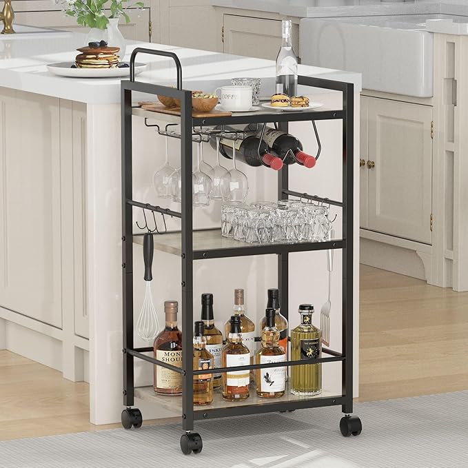 Bar Cart for The Home, 3 Tier Kitchen Carts