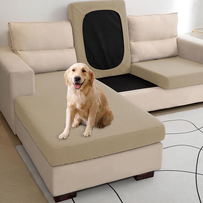 Water Repellent L Shaped Couch Covers 3 Pieces Sofa Seat Cushion Slipcovers
