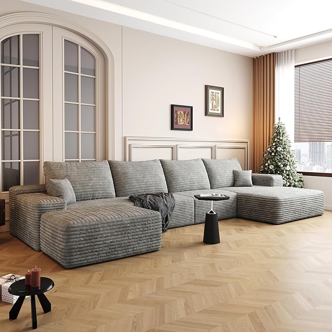 136" Sectional Couches for Living Room Cloud Couch Sofa
