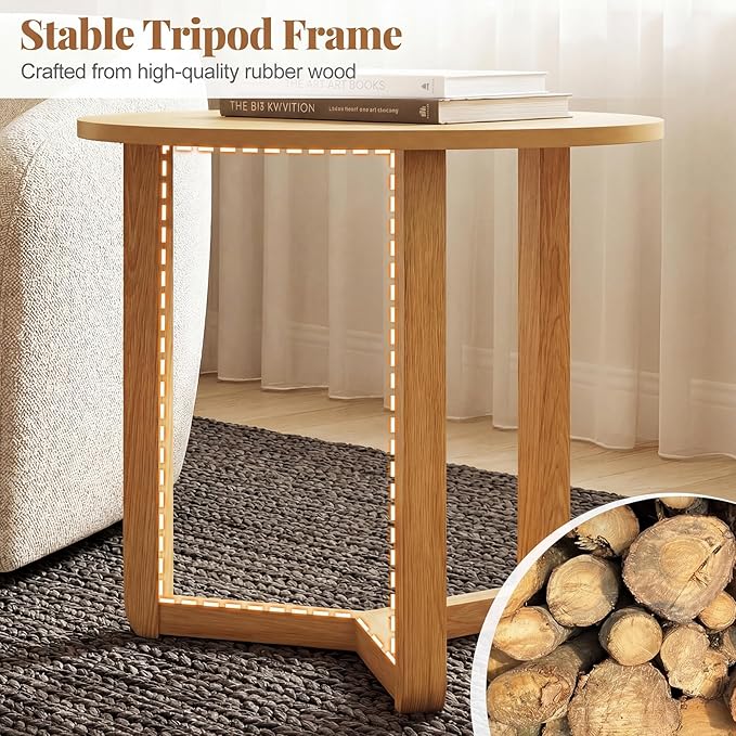Giantex Round Nesting Coffee Table Set of 2, Wood Nesting End Tables