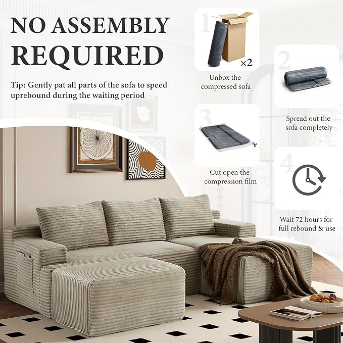 96" Sectional Couches for Living Room Cloud Couch Sofa