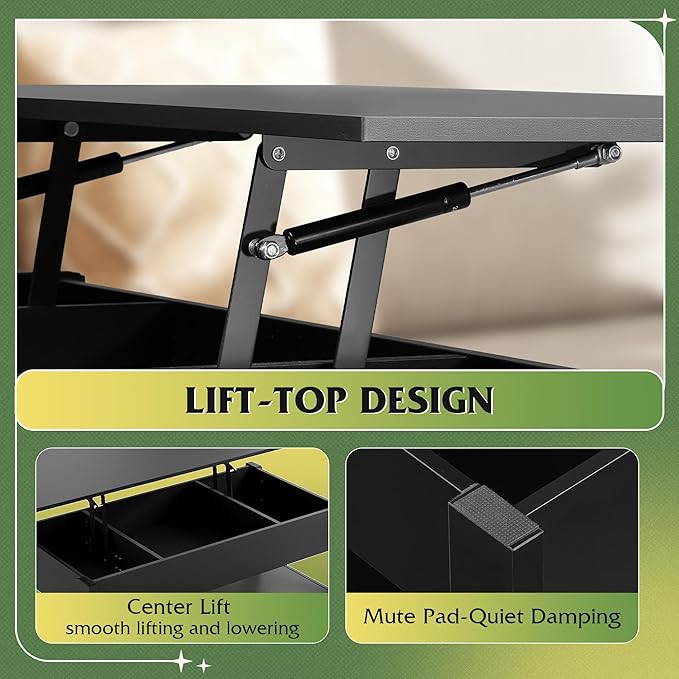 WLIVE Coffee Table, Lift Top Coffee Table