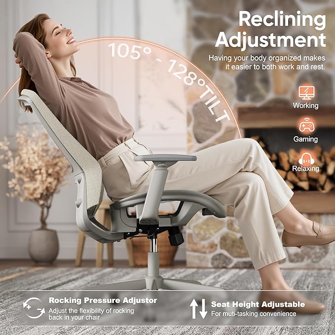 ELABEST Mesh Office Chair, Ergonomic Computer Desk Chair, Sturdy Task Chair-