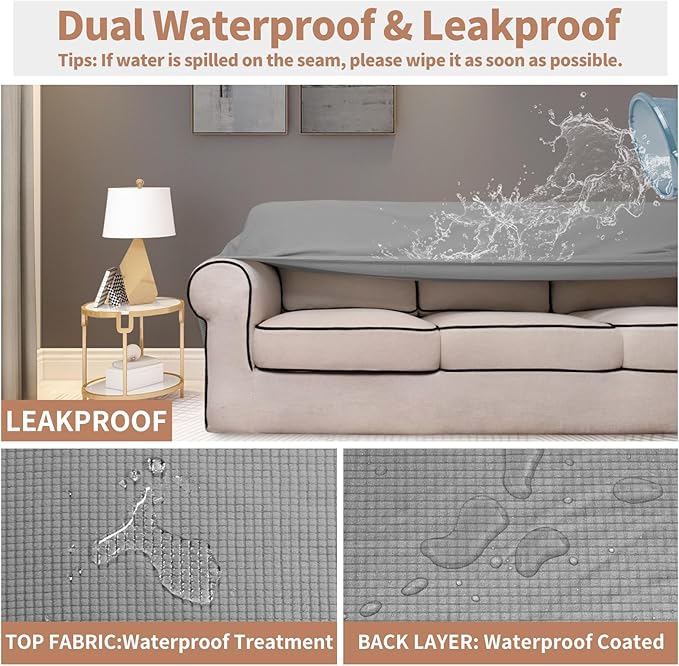 Easy-Going 100% Waterproof Chair Couch Cover, Dual Waterproof Sofa Cover