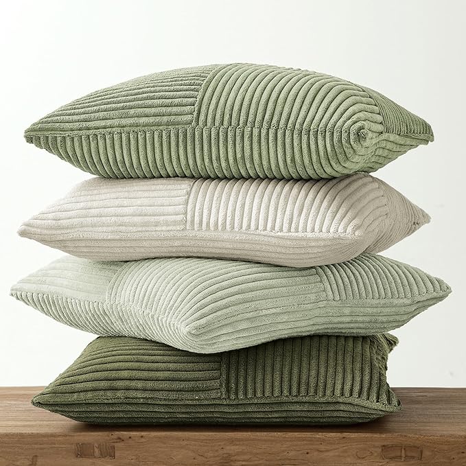 MIULEE Summer Light Green Decorative Throw Pillow Covers 20x20 Inch Set of 4
