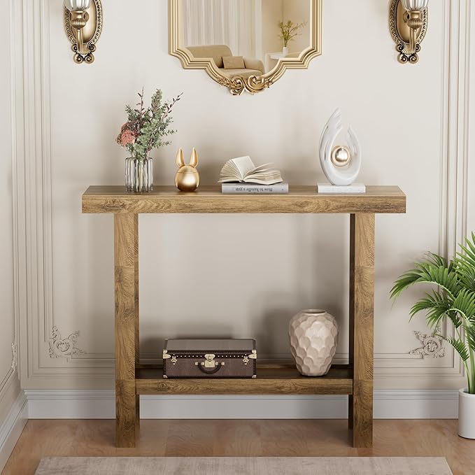 LIFECHOVY Farmhouse Wood Entryway Table Narrow Console Tables