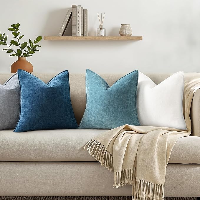 decorUhome Summer Couch Euro Sham Throw Pillow Covers 22x22 Set of 2,