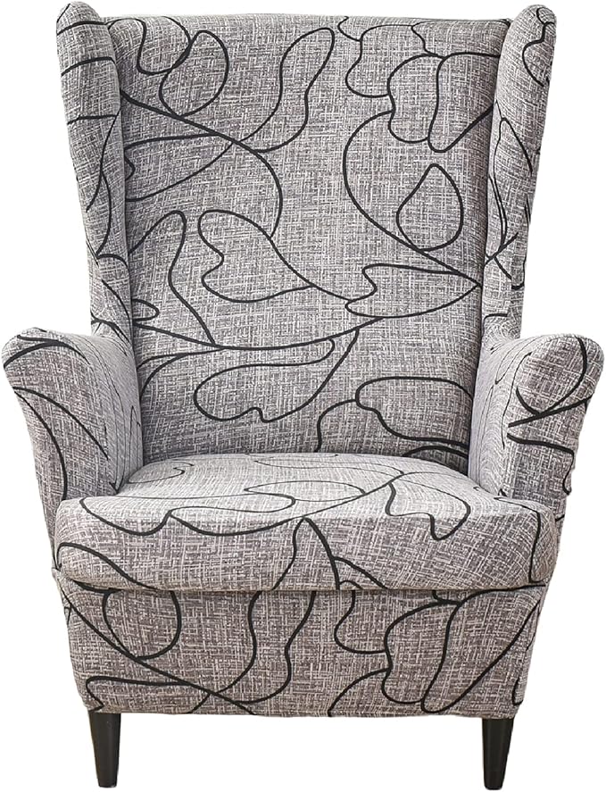 KRFOONN Wingback Chair Covers Slipcovers 2 Piece Stretch Wing Chair Covers