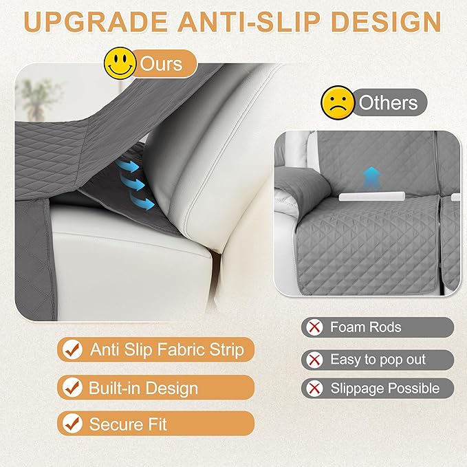 HDCAXKJ 100% Waterproof Reclining Sectional Couch Covers L Shape Recliner Sofa