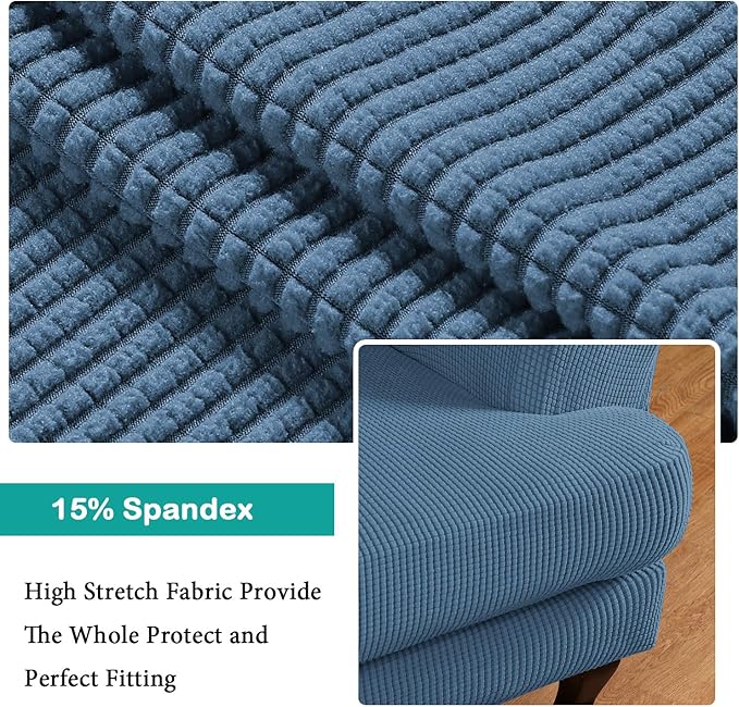 Turquoize Wingback Chair Covers 2 Piece Wing Chair Slipcover Stretch Slipcovers