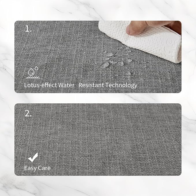 BALCONY & FALCON Placemats Set of 4 Faux Linen Cloth Place Mats Washable