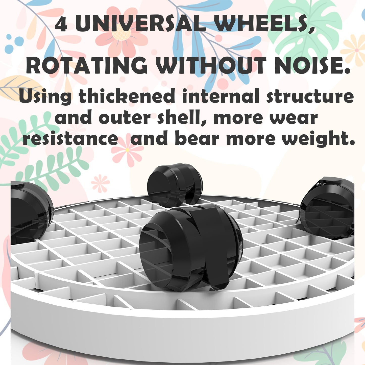 2 Pack of 11 Inch Heavy Duty Plant Caddy with Wheels,Rolling Plant Stand Pot Trolley,Wheeled Planter Saucer Tray,Potted Flower Mover Dolly with Casters Round Coaster for Indoor Outdoor