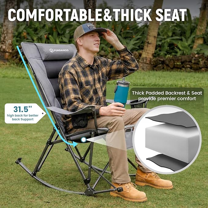 FUNDANGO Oversized Rocking Camping Chair
