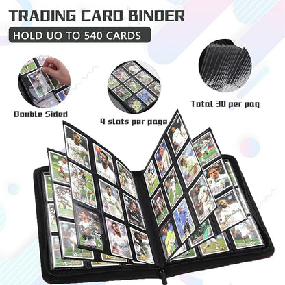9 Pocket Card Binder,540 Pocket Trading Card Binders,Loading Pocket Collectible Card Album for MTG, TCG, Sport Card, Game Cards Black