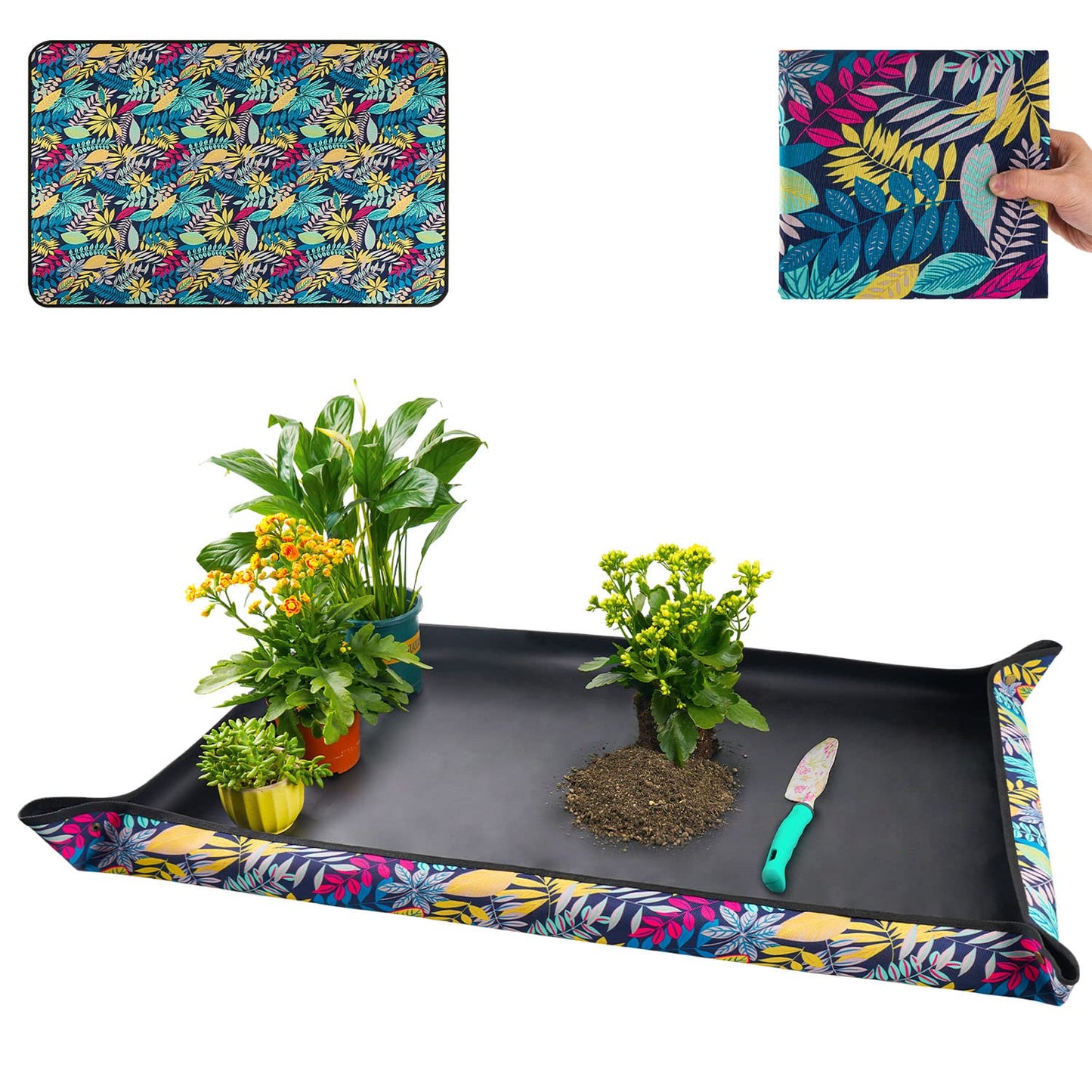 Extra Large Repotting Mat for Indoor Plants Transplanting and Dirt Control, Foldable Waterproof Succulent Potting Mat, Gardening Gifts for Plant Lovers (43.5"x29.5")