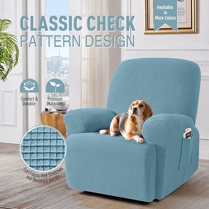 TAOCOCO Recliner Cover 4-Pieces, Recliner Stretch Sofa Slipcover, Recliner