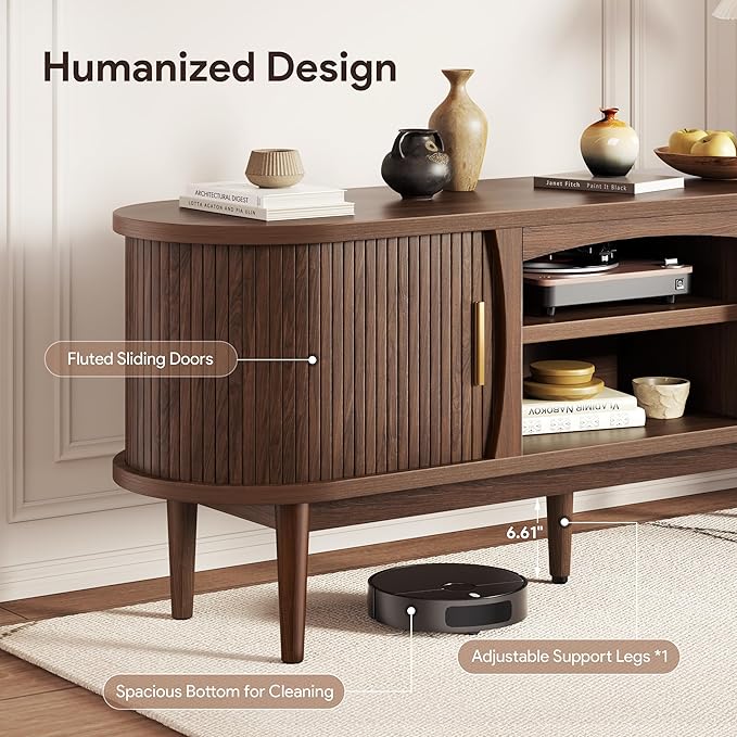 Decofy Mid Century TV Stand for TVs up to 65 Inches, Entertainment Center