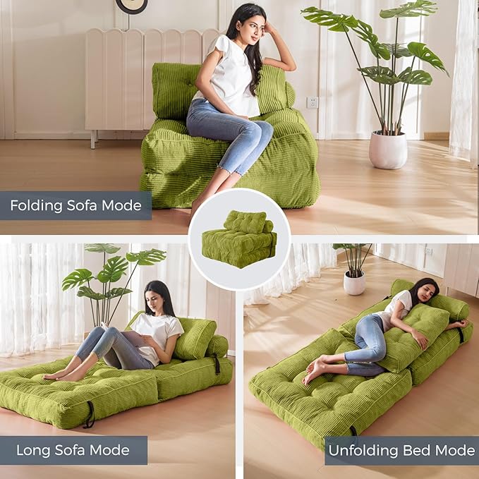MAXYOYO Folding Sofa Bed, Convertible Sleeper Chair