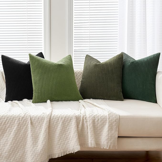 MIULEE Boho Farmhouse Throw Pillow Covers 18x18 Inch Set of 4 Mordern Neutral