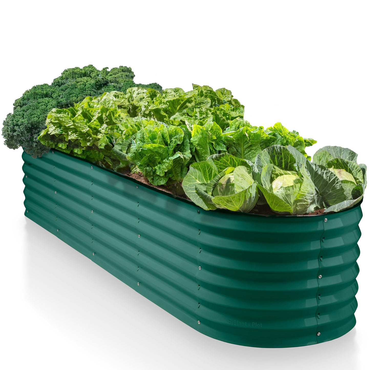 9-in-1 Galvanized Steel Raised Garden Bed // 8×2×1.5 ft Modular Planter for Gardening, Vegetables, Flowers // 18" Tall Metal Raised Garden Beds Outdoor (Dark Green) // Patented Design Planter Box