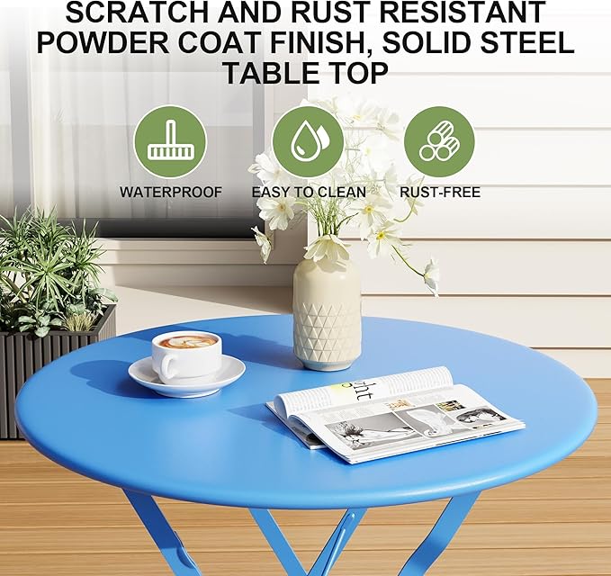 GarveeLife Outdoor Metal Bistro Set, 3-Piece Patio Furniture Set