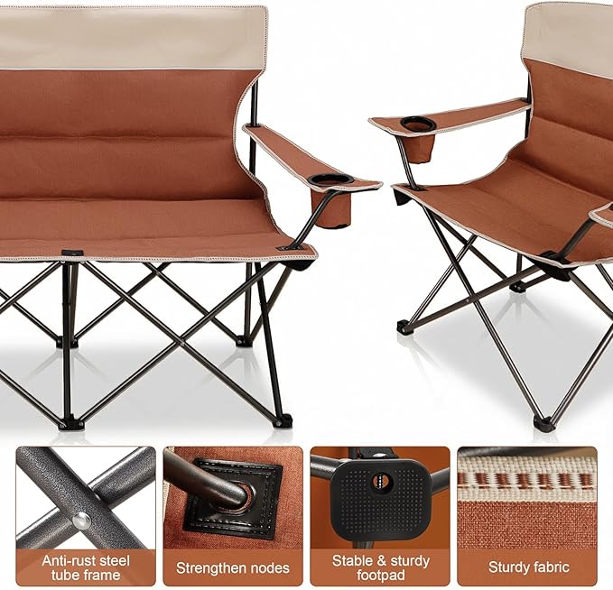 Camping Chair Set of 3, Outdoor Folding Camping Chairs