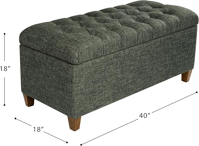 Homepop Home Decor Tufted Ainsley Button Storage Ottoman Bench