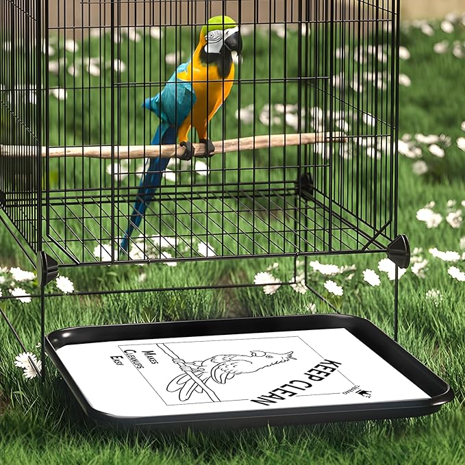 Bird Cage Paper Liners, 100pcs Disposable Pre-Cut Large Liners for Parrot, Parakeet, Conure, Cockatiel, 17 X 11 inch, White