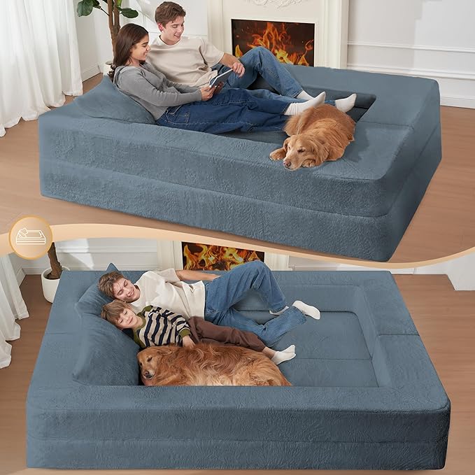 Futon Sofa Bed with Pillow, 3-in-1 Sleeper Sofa Bed with Removable Cover