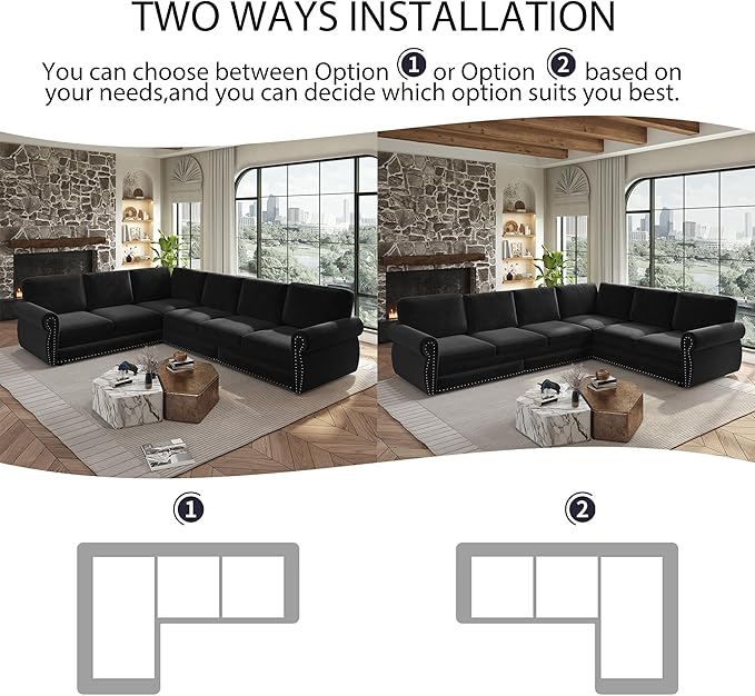 118" L-Shaped Sleeper Couch Bed