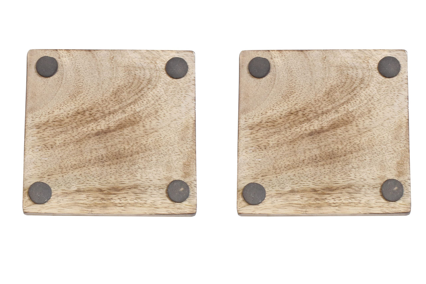 Wooden Set of 6 Whitewash Coasters with Holder Stand | White Distressed Coasters for Tea, Coffee & Drinks | Dining Table & Home Décor