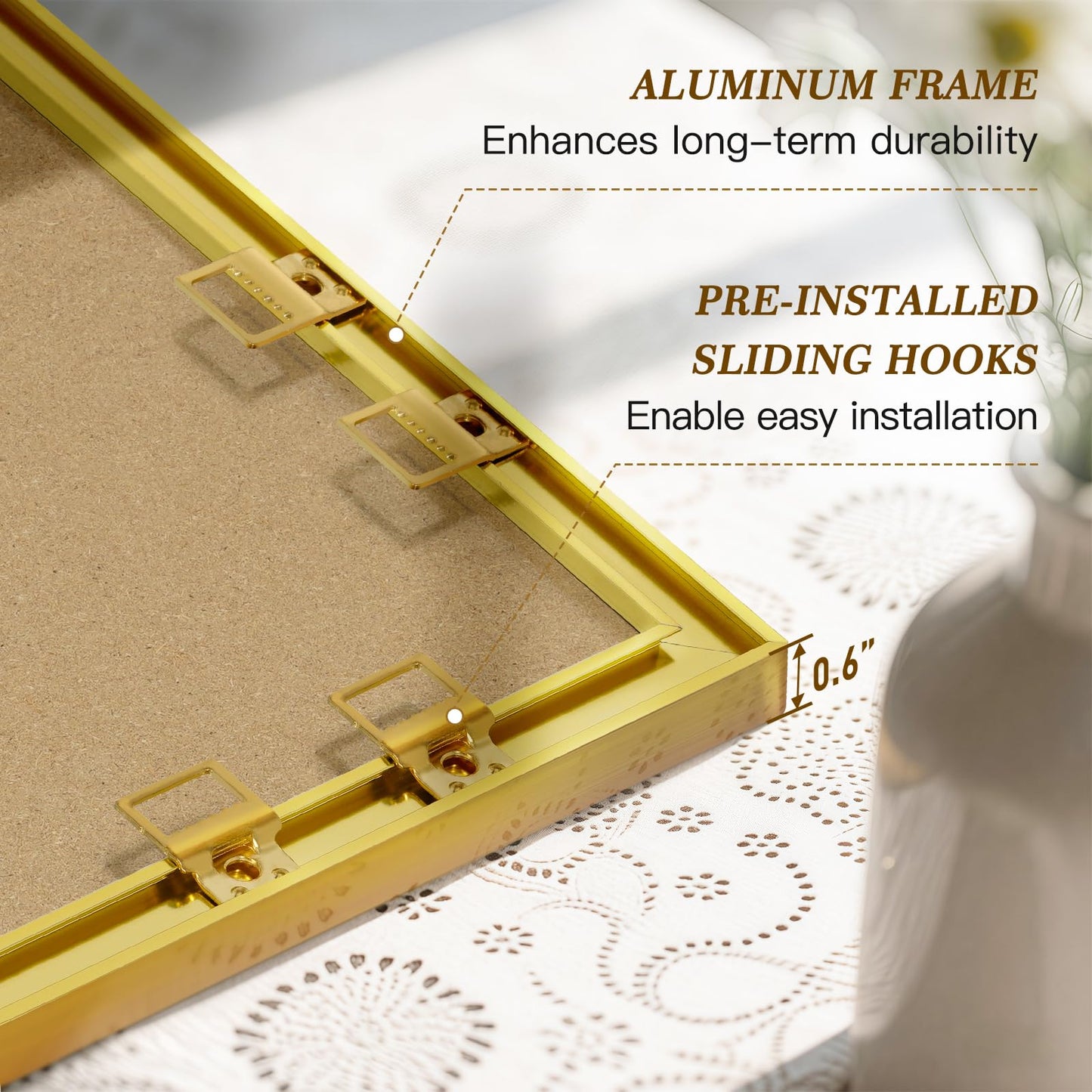 QUEENLINK Linen Bulletin Board 36" x 24", Black Fabric Pin Board with Gold Aluminum Frame, Decorative Vision Board for Home Office, Bedroom & Dorm Wall Decor, Includes 10 Push Pins