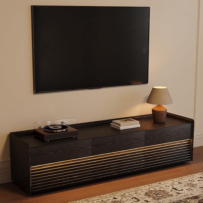 POVISON Fully-Assembled Mid Century Modern TV Stand, 70.87" Entertainment Center