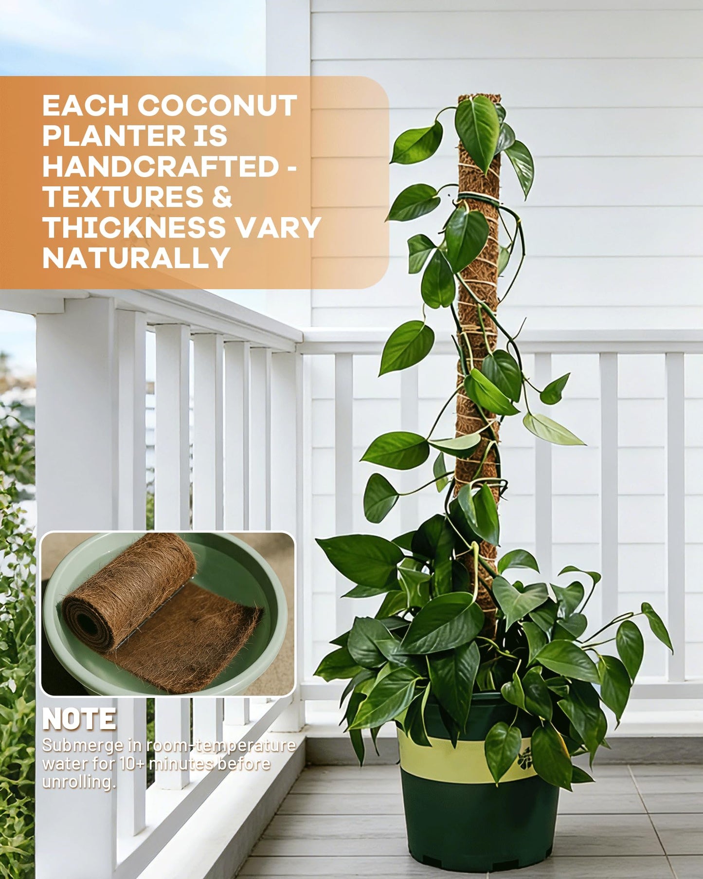 gardmate Coco Liners for Planters - Thick Coconut Fiber, Pre-Drained Planter Liner, Reptile Bedding & Garden Mat | 100% Natural & Biodegradable Coconut Coir for Plants (16" x 160")