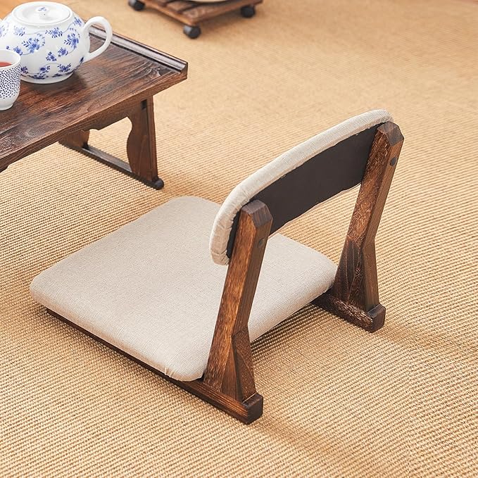 Meditation Chair with Back Support, Japanese Floor Chair, Back Jack